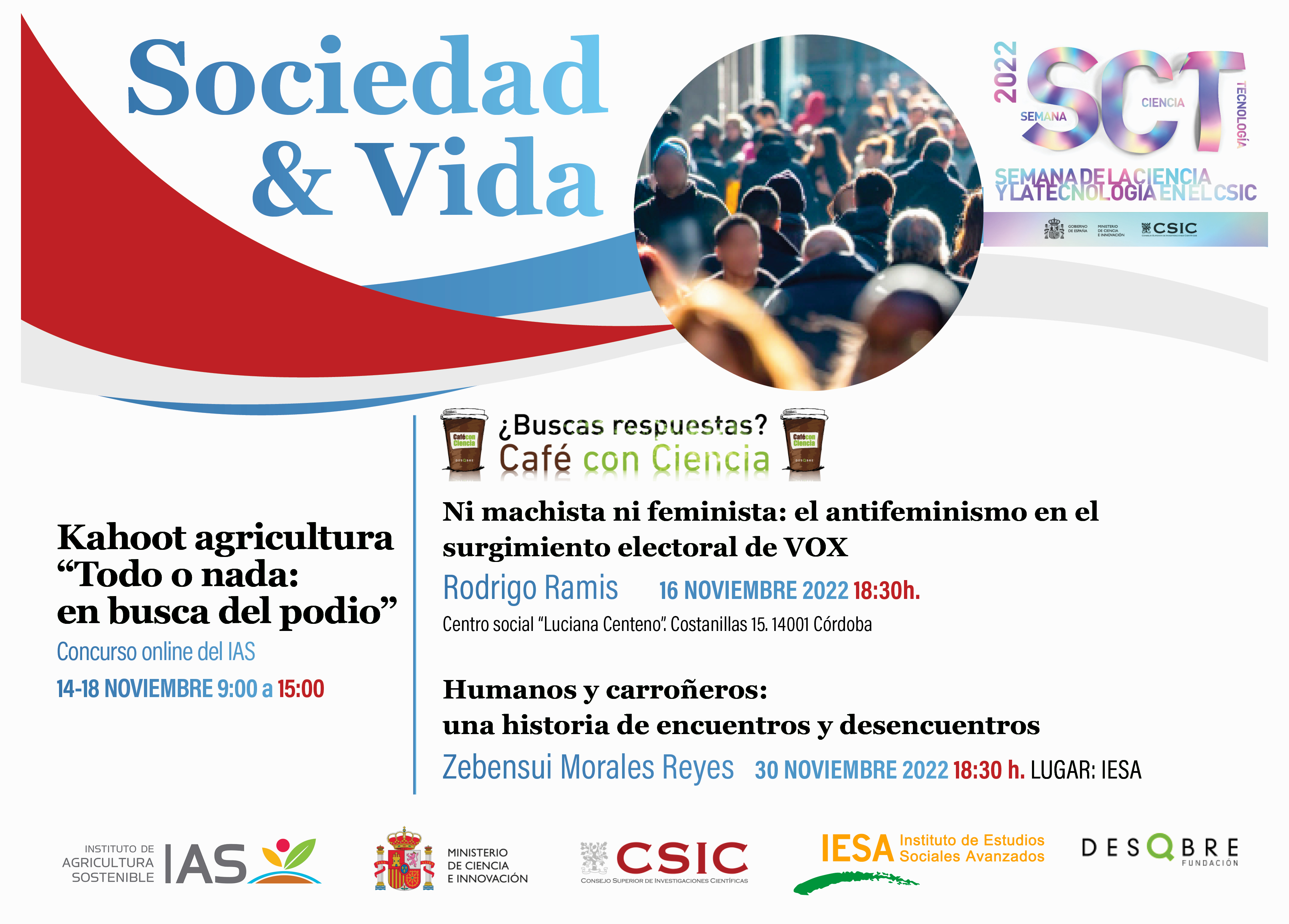 Dos cafés con ciencia y un juego de preguntas y respuestas